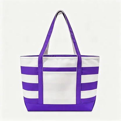 Full Color Canvas Nautical 18 oz. Zip Top Tote
