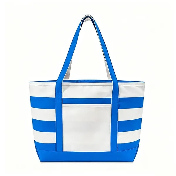Full Color Canvas Nautical 18 oz. Zip Top Tote