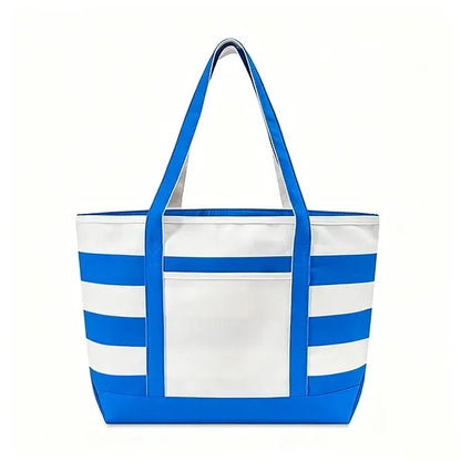 Full Color Canvas Nautical 18 oz. Zip Top Tote