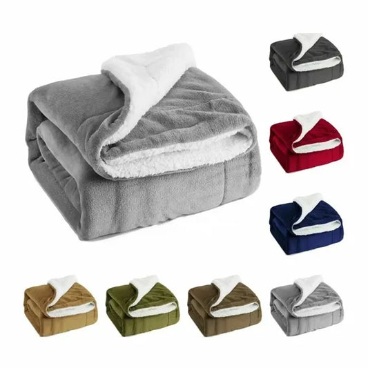 Thickened Double Flannel Velvet Throw Blanket