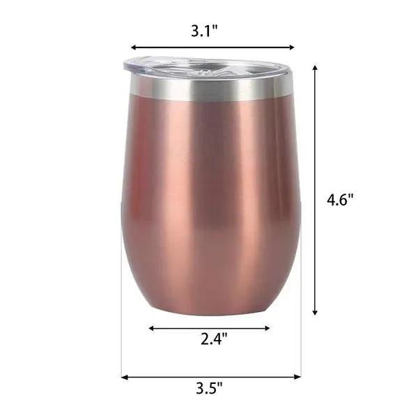 12oz Insulated Stainless Steel Egg Shaped Tumbler