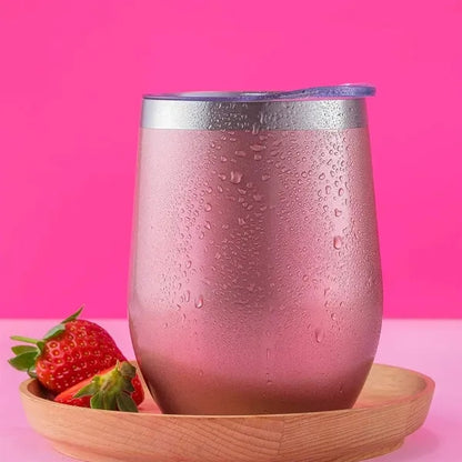 12oz Insulated Stainless Steel Egg Shaped Tumbler