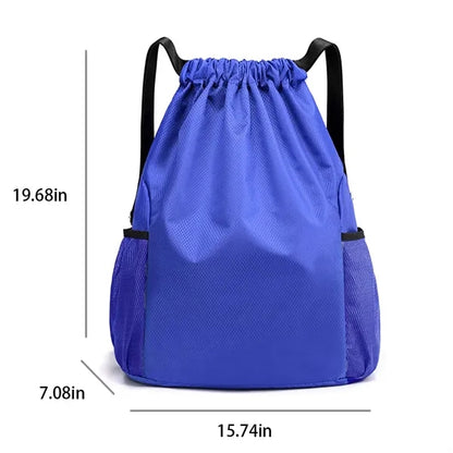 Drawstring Sports Gym Backpack with Mesh Pocket