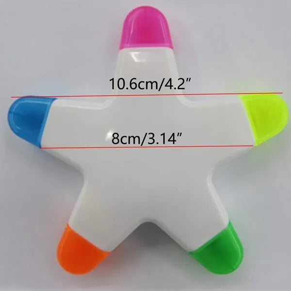 Creative Star-Shaped 5-Color Highlighter