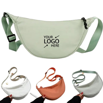 Lightweight Nylon Canvas Crescent Crossbody Bag