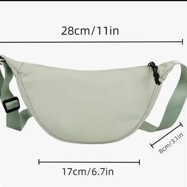 Lightweight Nylon Canvas Crescent Crossbody Bag