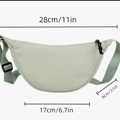 Lightweight Nylon Canvas Crescent Crossbody Bag