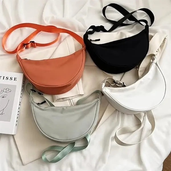 Lightweight Nylon Canvas Crescent Crossbody Bag