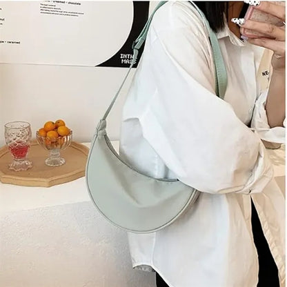 Lightweight Nylon Canvas Crescent Crossbody Bag