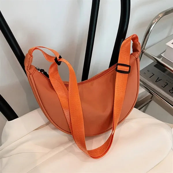 Lightweight Nylon Canvas Crescent Crossbody Bag