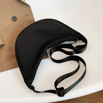 Lightweight Nylon Canvas Crescent Crossbody Bag