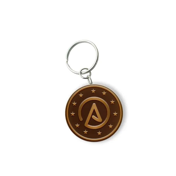 Customized Solid Iron Keychain with Antique Brass Plating