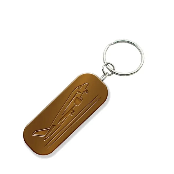 Customized Solid Iron Keychain with Antique Brass Plating