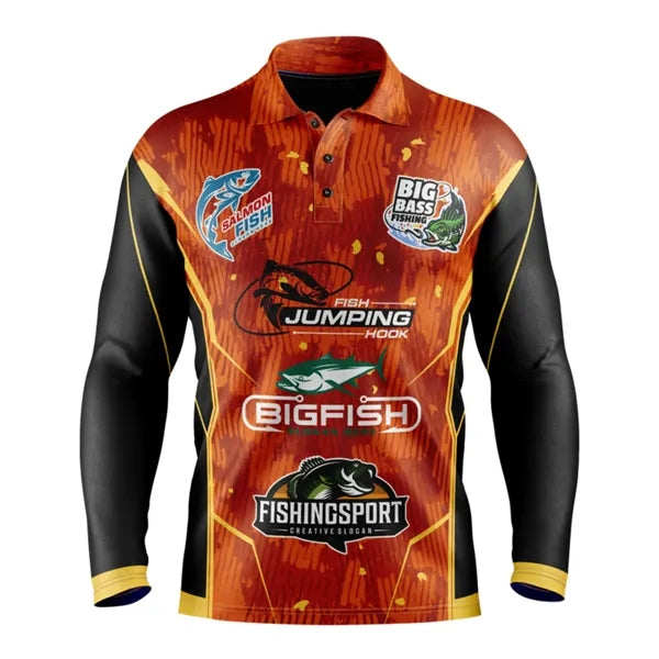 Unisex & Kids' Sublimation Long Sleeve Fishing Henley - 165G