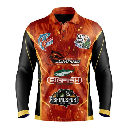 Unisex & Kids' Sublimation Long Sleeve Fishing Henley - 165G