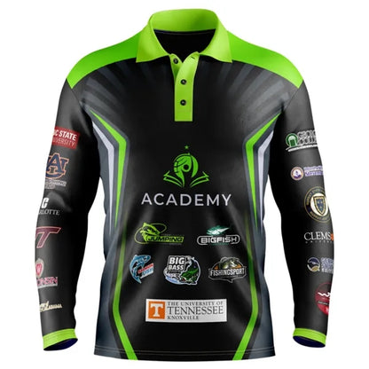 Unisex & Kids' Sublimation Long Sleeve Fishing Polo - 165G