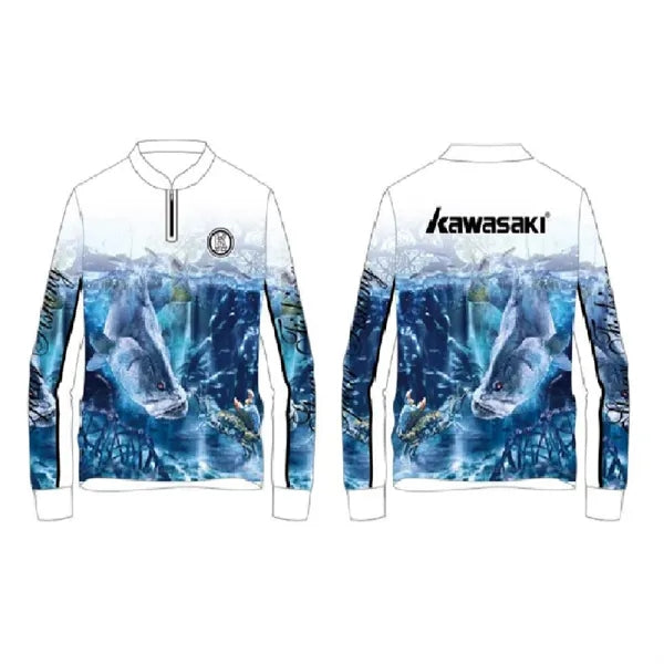 Unisex & Kids' Sublimation Long Sleeve Fishing Quarter Zip
