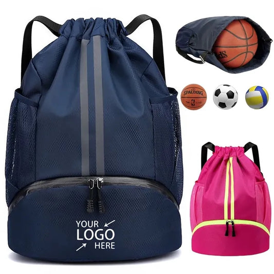 Waterproof Drawstring Sports Backpack with Shoe Compartment