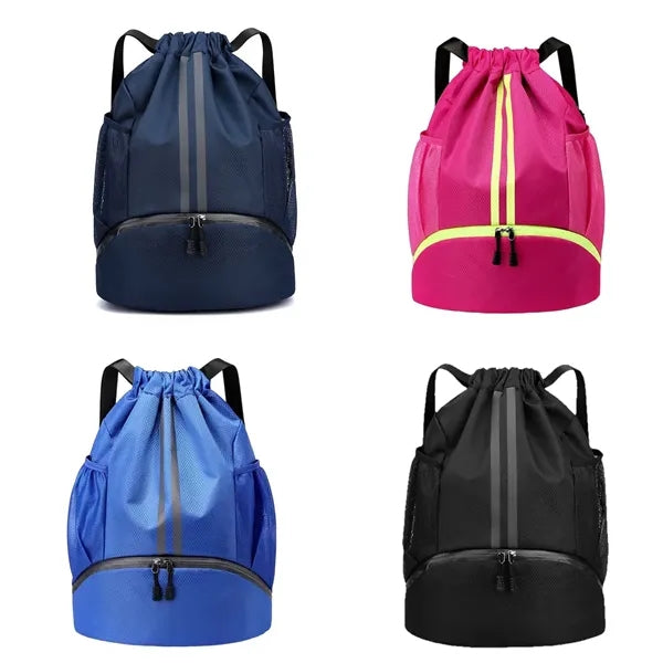 Waterproof Drawstring Sports Backpack with Shoe Compartment