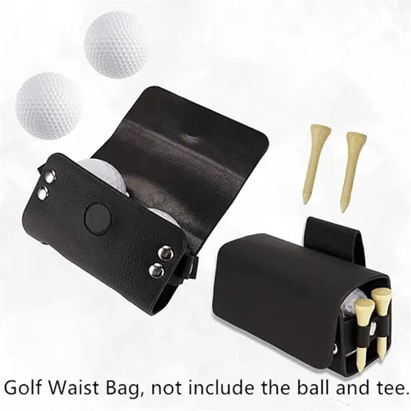 Golf Ball Waist Bag Leather Tee Holder