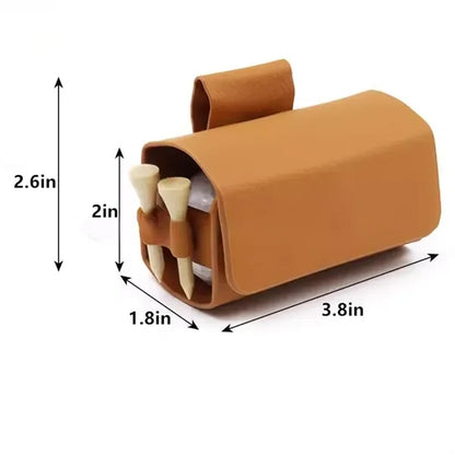 Golf Ball Waist Bag Leather Tee Holder