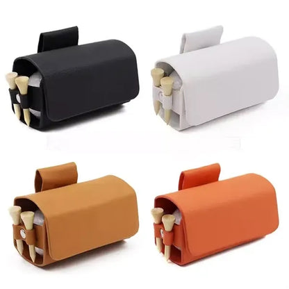 Golf Ball Waist Bag Leather Tee Holder