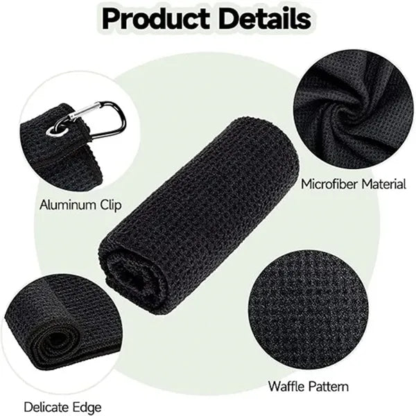 Microfiber Golf Towel with Carabiner Clip