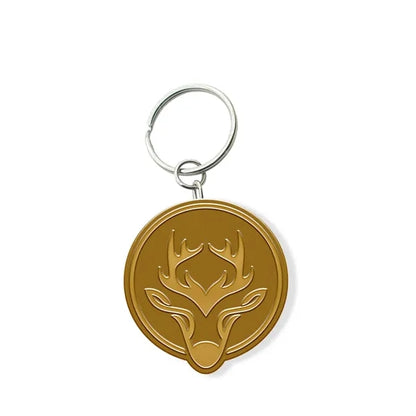 Customized Solid Iron Keychain with Shiny Brass Plating