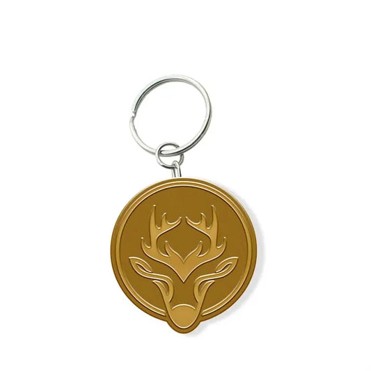 Customized Solid Iron Keychain with Shiny Brass Plating
