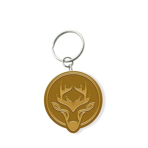 Customized Solid Iron Keychain with Shiny Brass Plating