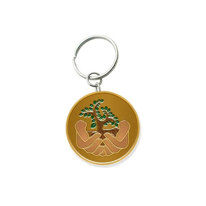 Customized Solid Iron Keychain with Shiny Brass Plating