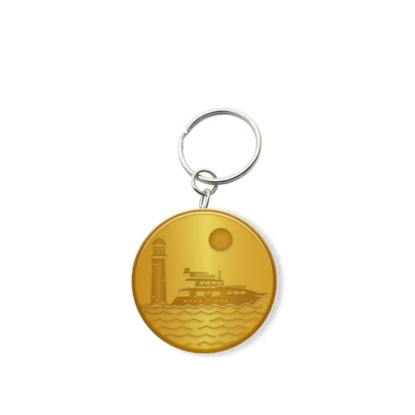 Customized Solid Iron Keychain with Shiny Gold Plating