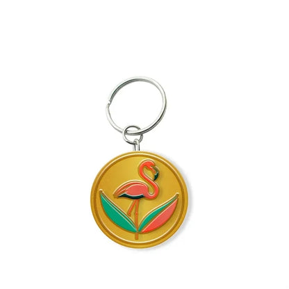 Customized Solid Iron Keychain with Shiny Gold Plating