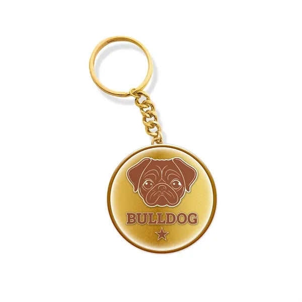 Customized Solid Iron Keychain with Single Side Epoxy