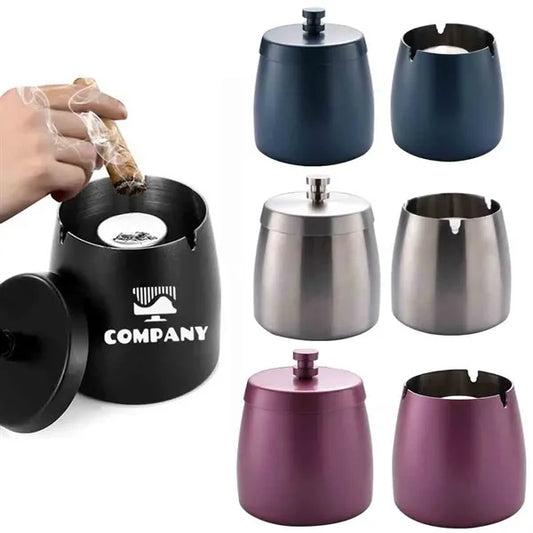 Outdoor Metal Ashtray with Lid