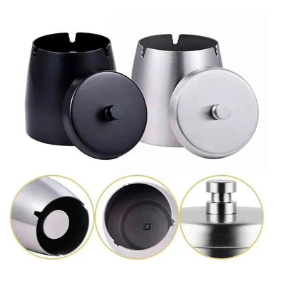 Outdoor Metal Ashtray with Lid