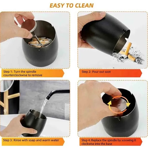 Outdoor Metal Ashtray with Lid