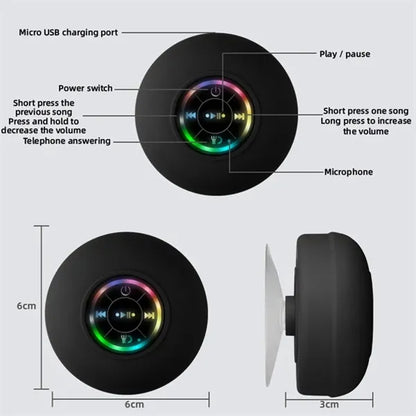 Portable Waterproof Bluetooth Mini Speaker with Suction Cup