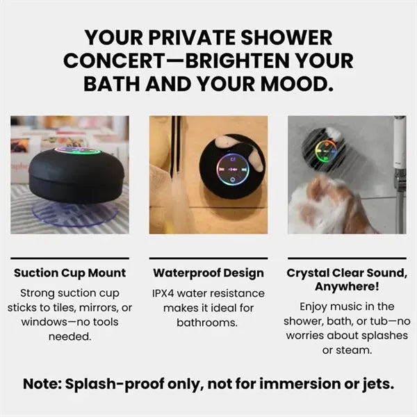 Portable Waterproof Bluetooth Mini Speaker with Suction Cup