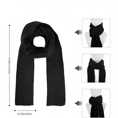 Winter Knit Hat Touchscreen Glove Scarf Set for Men Women