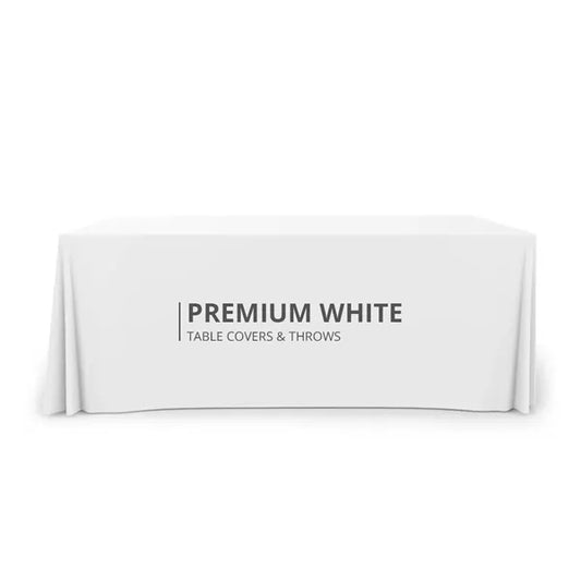 Premium White Table Covers & Throws - 4 Sided (4ft x 2.5ft)
