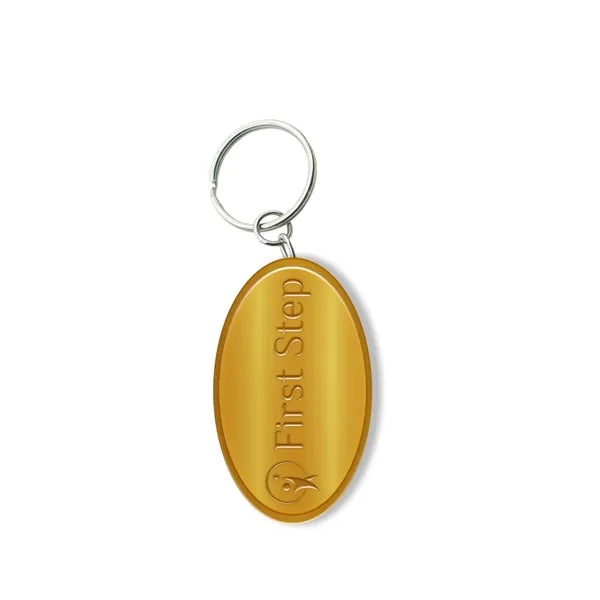 Customized Zinc Alloy Keychain with Shiny Gold Plating