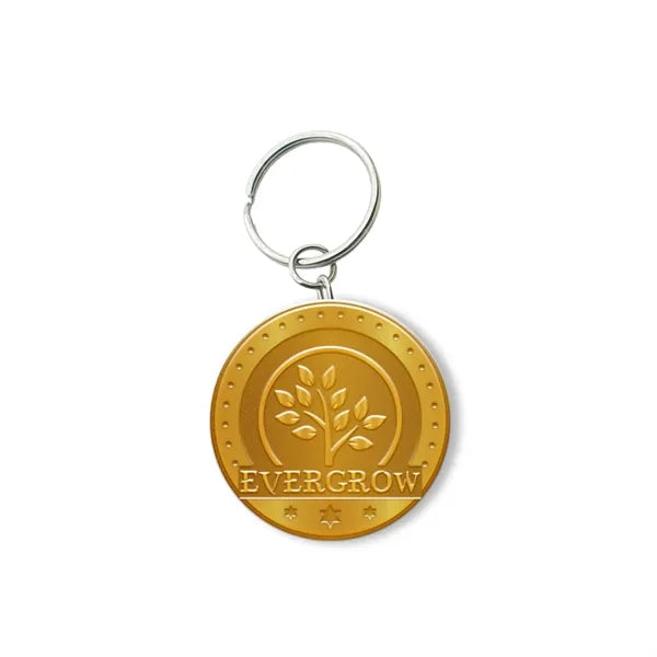 Customized Zinc Alloy Keychain with Shiny Gold Plating