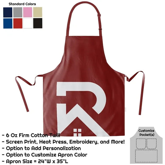 Cotton Twill Bib Apron - 24"W X 35"L