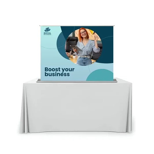 Silverstep Tabletop 48'' Retractable Banner Stand with Light