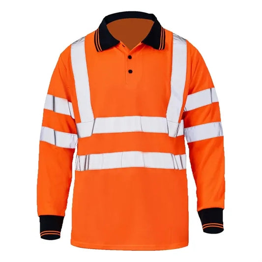 VISIPRO Long Sleeve Reflective Safety Polo with Bands,