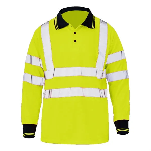 VISIPRO Long Sleeve Reflective Safety Polo with Bands,