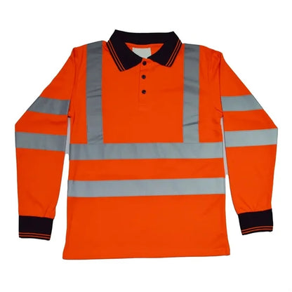 VISIPRO Long Sleeve Reflective Safety Polo with Bands,