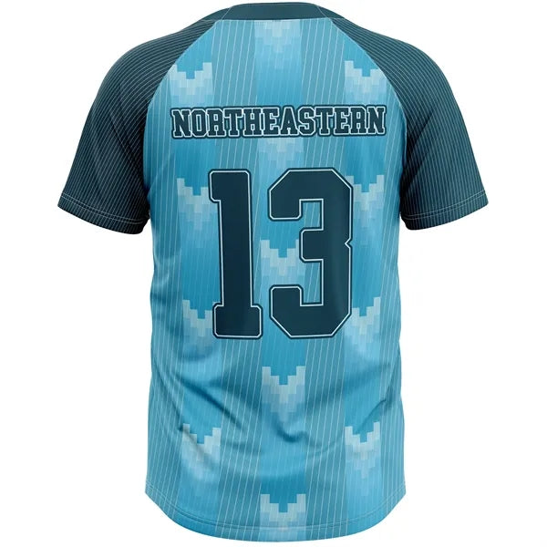 Sublimation UPF Mesh 2-Button Baseball Henley - Men Women