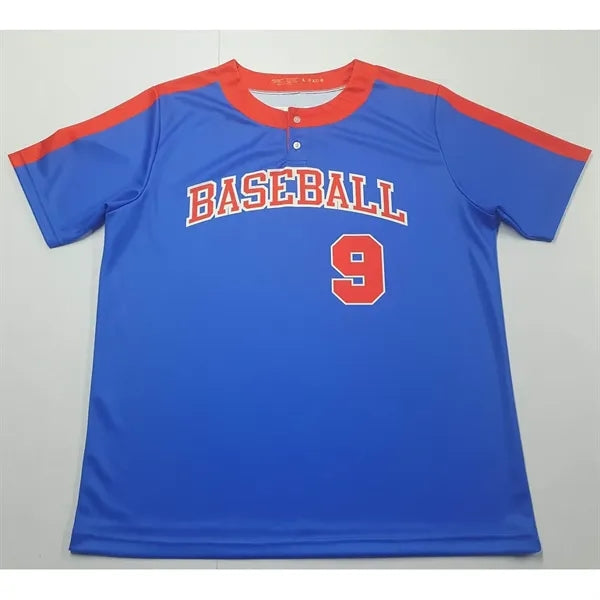 Sublimation UPF Mesh 2-Button Baseball Henley - Men Women